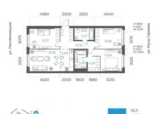 Продам 4-ком. квартиру, 86.58 м2, Уфа, Октябрьский район