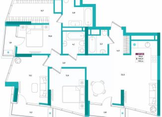 Продам 3-комнатную квартиру, 102.4 м2, Крым