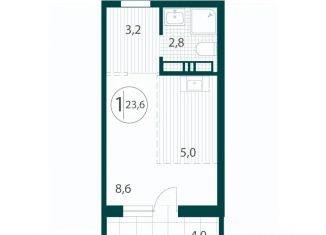 Однокомнатная квартира на продажу, 23.6 м2, Иркутск, Ленинский округ