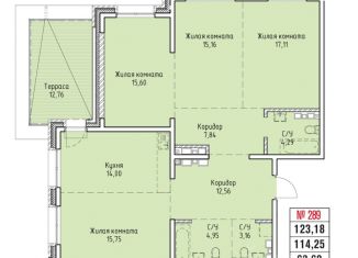 Продам 4-комнатную квартиру, 123.18 м2, Иркутск