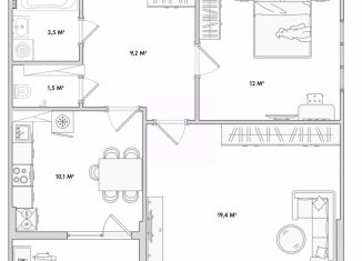 Продам двухкомнатную квартиру, 55.7 м2, Орёл, Раздольная улица, 29, Северный район