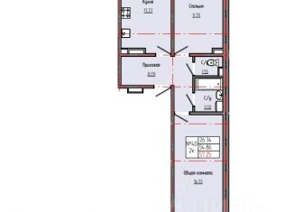 Продается двухкомнатная квартира, 57.25 м2, Якутск