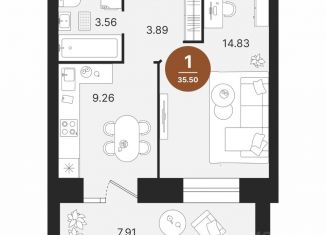 Продается 1-комнатная квартира, 35.5 м2, Марий Эл