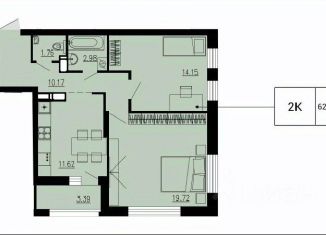 Продам 2-комнатную квартиру, 62.1 м2, Орёл