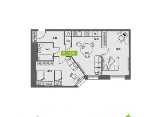 Продам 2-ком. квартиру, 57.16 м2, Северодвинск