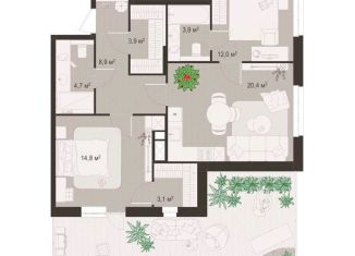 Продам 2-ком. квартиру, 108.6 м2, Рязанская область