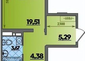 Продаю 1-комнатную квартиру, 46.46 м2, Адыгея