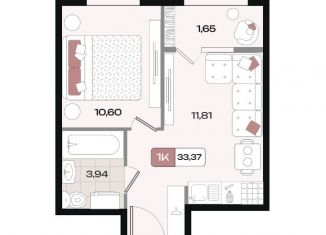 Продажа однокомнатной квартиры, 33.37 м2, Краснодар