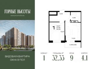 Продаю однокомнатную квартиру, 32.33 м2, Адыгея