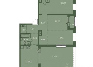 Продам 3-ком. квартиру, 95.99 м2, Иркутск