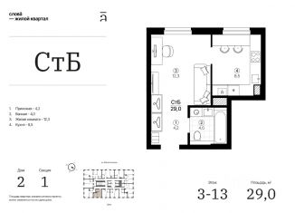 Продается квартира студия, 29.01 м2, Астрахань, Кировский район