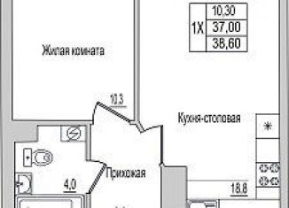 Продам 1-комнатную квартиру, 38.6 м2, Псков