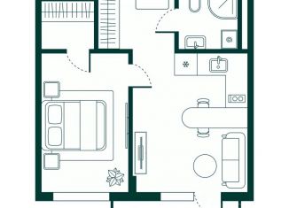 Продам 1-комнатную квартиру, 44.87 м2, Дагестан