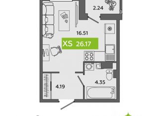 Продаю квартиру студию, 26.17 м2, Архангельская область