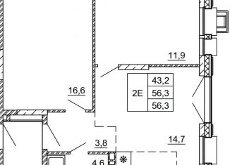 Продам 2-комнатную квартиру, 56.3 м2, Артём