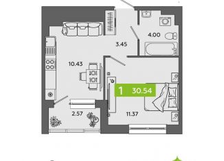 Продажа 1-комнатной квартиры, 30.54 м2, Архангельская область
