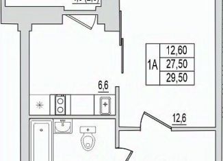 Продам 1-ком. квартиру, 29.5 м2, Псковская область