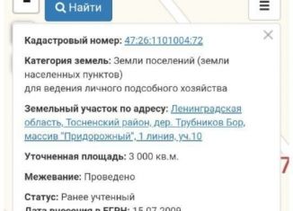 Продам участок, 30 сот., деревня Трубников Бор