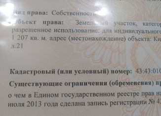 Продаю участок, 12 сот., Котельнич, улица Карла Маркса