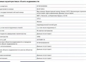 Продажа дома, 180 м2, Нальчик, район Завокзальный, улица Щорса, 56