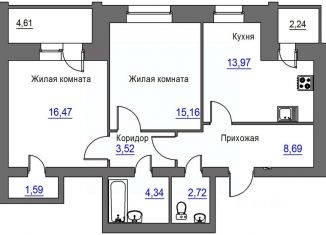 2-ком. квартира на продажу, 69.89 м2, Орловская область