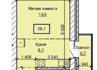 Продажа однокомнатной квартиры, 28.1 м2, Барнаул