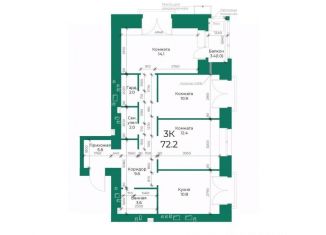 Продам 3-ком. квартиру, 72.2 м2, Алтайский край