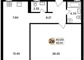 Продается 1-ком. квартира, 62.9 м2, Самара, Куйбышевский район