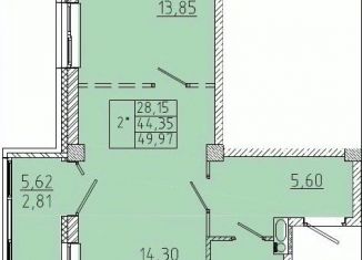 Продам 2-ком. квартиру, 49.97 м2, Омск