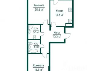 Продам трехкомнатную квартиру, 82.04 м2, Самара, Октябрьский район, Липецкая улица, 1