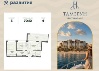 Продам 3-ком. квартиру, 70.12 м2, Крым