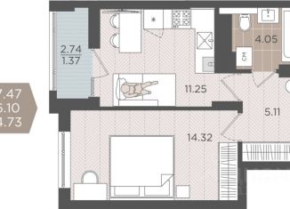Продажа 1-ком. квартиры, 36.1 м2, Калининград, Московский район