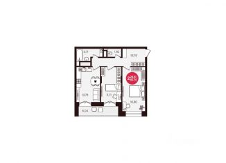 Продажа 2-комнатной квартиры, 62.74 м2, Чувашия