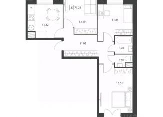 Продам 3-комнатную квартиру, 73.21 м2, Тверь