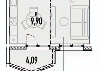 1-комнатная квартира на продажу, 38.06 м2, Иркутская область