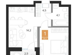 Продается 1-ком. квартира, 35.2 м2, Курск