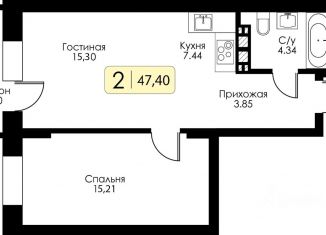Продается 1-комнатная квартира, 47.4 м2, Тверь