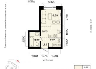 Однокомнатная квартира на продажу, 23.48 м2, Уфа