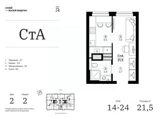 Продается квартира студия, 21.45 м2, Астраханская область