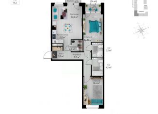 Продажа трехкомнатной квартиры, 76.4 м2, Пермский край