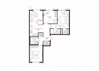 Продаю трехкомнатную квартиру, 75.7 м2, Санкт-Петербург
