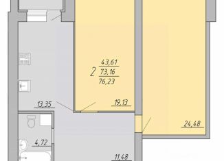Продаю 2-комнатную квартиру, 76.23 м2, Тверь