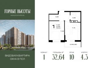 Продается 1-ком. квартира, 32.64 м2, Майкоп