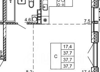 Продам 1-комнатную квартиру, 37.7 м2, Приморский край