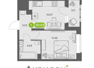 Продажа 1-ком. квартиры, 30.69 м2, Архангельская область