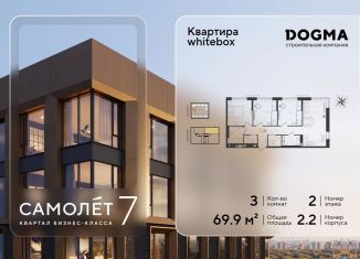 Продается 3-комнатная квартира, 69.9 м2, Краснодар