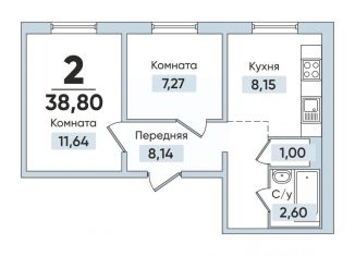 Продаю 2-ком. квартиру, 38.8 м2, Кыштым