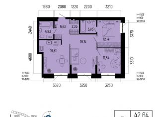 Продается 3-ком. квартира, 77.01 м2, Уфа, Октябрьский район
