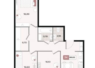 Продаю 3-ком. квартиру, 86.52 м2, Краснодарский край