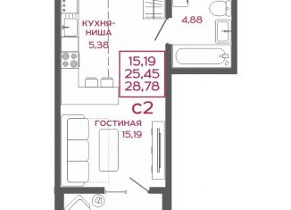 Продается квартира студия, 28.78 м2, Пенза, Первомайский район